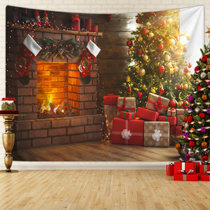 Tapiz de poliéster para chimenea de Navidad, tapiz de pared, decoración de pared, impresión HD, resistente a la decoloración, arte, venta al por mayor, Bohemia 2 - Product Image 2