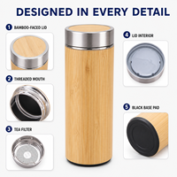 Nouvelle tasse isotherme en acier inoxydable 304, écologique, en bambou-bois, haut de gamme, portable, à parois droites, personnalisable pour les entreprises