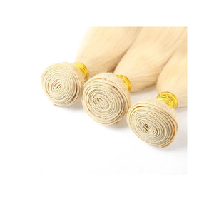 Fasci di capelli umani 11A lisci e setosi, <span class=keywords><strong>colore</strong></span> <span class=keywords><strong>biondo</strong></span> <span class=keywords><strong>chiaro</strong></span> 613, permanentabili, qualità professionale - Product Image 5