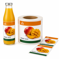 Étiquettes personnalisées pour bouteilles de boissons, étiquettes adhésives imperméables pour emballages de jus, service d'impression