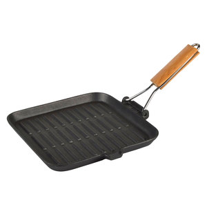 Vintage Öko-Freundliche Gusseisen Antihaft-Grillpfanne Japanische Bratpfanne Wellenförmige Quadratische Pfanne für Steak und Speck 28*28cm Gas Induktion - Product Image 6