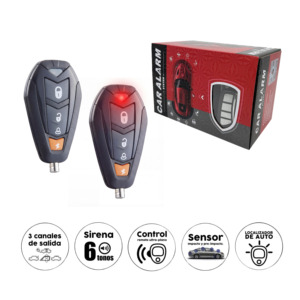 Système d'alarme de sécurité automobile universel 12V avec télécommande à lumière rouge et code variable HOPPING CODE - Product Image 2