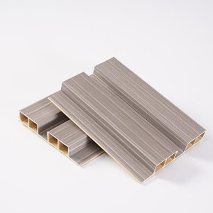 Modern Çizgili Bambu Kömürü Elyafı WPC Duvar Panelleri Su Geçirmez Ses Yalıtımlı Metal Yüzey Ahşap Arka Plan Banyo Merdiveni - Product Image 5