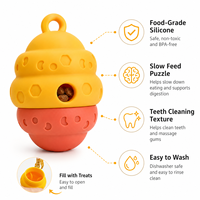 Distributeur de friandises en silicone pour chien, facile à nettoyer, avec trous de distribution pour l'enrichissement à domicile