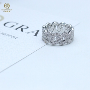 Vượt qua Kim Cương Tester vvs moissanite Cuban nhẫn của nam giới giá bán buôn vàng mạ 925 Sterling bạc cổ trang sức nhẫn cho nam giới - Product Image 5