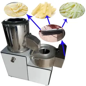 Gecombineerd Weegbree Aardappel Wassen Peeling Snijden Snijden Making Machine Prijs Te Koop