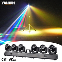 Système d'éclairage de scène mobile tout-en-un 6 projecteurs PAR faisceau laser combinés avec support réglable pour KTV, bar, spectacle en direct, événement