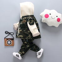 Ensemble de vêtements d'hiver pour garçon avec sweat à capuche, gilet et pantalon, 3 pièces de vêtements camouflage, sweat à capuche pour enfants, vêtements pour enfants