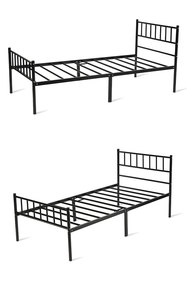 Lit d'étudiant moderne personnalisable, design simple, en métal tubulaire carré, pour l'école, la maison, l'hôtel, le dortoir, l'hôpital, la chambre à coucher - Product Image 6