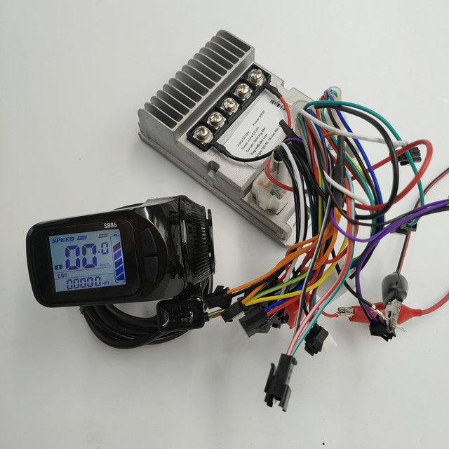 886 DISPLAY+SHIFTER+Three-Mode Sine Wave Cast Aluminum Shell Brushless Controller 36V/48V/60V 500W 28A Electric BIKE METER