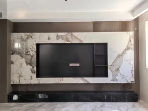 Mobile <span class=keywords><strong>TV</strong></span> Moderno di Lusso per Soggiorno, Mobile <span class=keywords><strong>TV</strong></span> a Parete in Ardesia, Arredamento in Legno per Soggiorno - Product Image 3