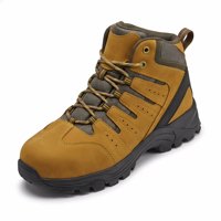 Bottes de travail unisexes de sécurité à embout en acier, conformes aux normes européennes, avec tige en maille et PU, semelle extérieure en caoutchouc, pour l'industrie et la construction
