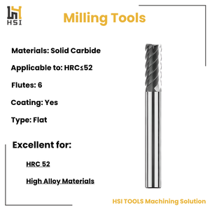 HRC 52 6 Flutes Frase <strong>End</strong> <strong>Mill</strong> <strong>Tungsten</strong> Solid Flat Square <strong>End</strong> <strong>Mill</strong> Carbide Milling Cutter - Product Image 2