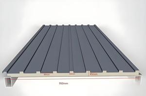 Panneau mural <span class=keywords><strong>isolé</strong></span> en polyuréthane, 45 mm d'épaisseur, isolation thermique, tôle <span class=keywords><strong>de</strong></span> toiture métallique pour villa, pavillon, véranda - Product Image 1