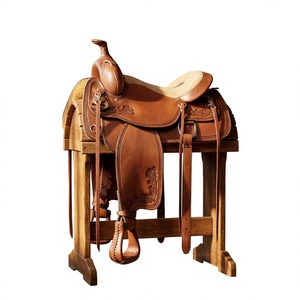 Selle de course anglaise artisanale en cuir véritable avec cadre en bois, quincaillerie en acier inoxydable durable, personnalisable - BS International NA82 - Product Image 1