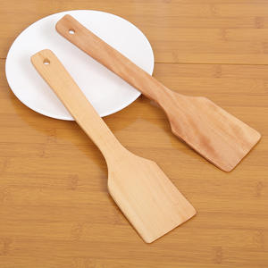 Cuillère et spatule de cuisine en bois naturel écologique de haute qualité pour la cuisson et la friture - Product Image 2