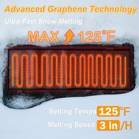 Tapis chauffant antidérapant en caoutchouc TPU de 24 po x 10 pi, 1500 W, pour la fonte de la neige sur allées et trottoirs extérieurs en hiver