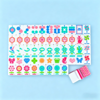 Jeu de tuiles de mahjong américain en acrylique rose cristal, peintes à la main, motif personnalisé, portable, 4 joueurs, écologique, style moderne et luxueux