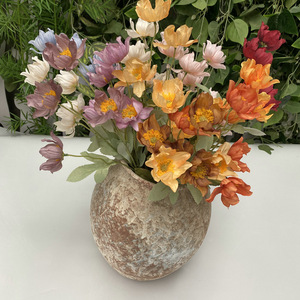 Arrangement de fleurs d'anémone artificielles 63 cm en tissu de soie, décoration de mariage, décoration de la maison - Product Image 2