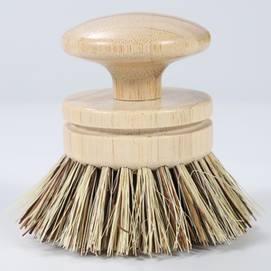 Cepillo de limpieza de madera con mango largo y cerdas suaves, cabezales de cepillo de sisal, palma y crin de caballo reemplazables, cabezal de fregado desmontable para limpieza - Product Image 4