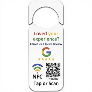 Letrero Colgante de PVC con Impresión Personalizada, NFC y QR, para Colgar en la Puerta, Escanea y Deja una Reseña, Sin Aplicación/Suscripción, Resistente al Agua - Product Image 3