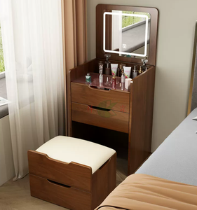 Modern Flip-Top Vanity <strong>Table</strong> with Storage Cabinet for Small Spaces - Product Image 2