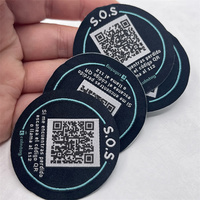 Badge de marque tissé NFC personnalisé à presser à chaud, appliqué pour vêtements