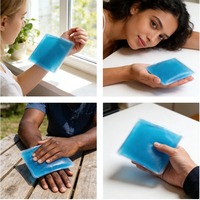 HANERSHI Compresse froide/chaude carrée personnalisable en couleur et taille (10x10 cm) en PVC réutilisable pour soulager les maux de tête et la douleur