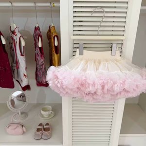 Snail Bobo Girls Puffy Princess Skirt Mesh Tutu High Waist Breathable Toddler Clothing - Product Image 1