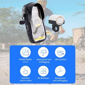 Bolsa para Teléfono con Pantalla Táctil, Impermeable, con Cierre y Dos Bolsillos, para Ciclismo, con Rotación de 360 Grados, Negra, de 6 Pulgadas, Envío Inmediato - Product Image 3