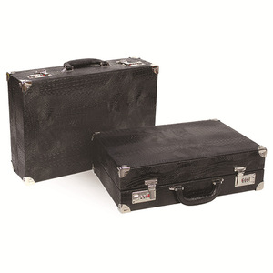 Hộp đựng đồng hồ da cá sấu nâu đa năng, kiểu vali hình bát giác, bán buôn nhà máy, 21+8 ngăn, số lượng lớn - Product Image 1