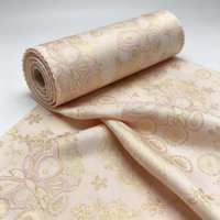 Tissu Jacquard Brocart Floral Papillon Or Rose Anti-Boulochage 100% Polyester Textile Tissé Oriental pour Manteau Gilet Cheongsam