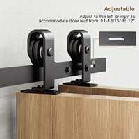 Kit de Rieles Plegables de Alta Resistencia RHETECH para Puertas Corredizas de Granero de 52''-84'' para Cocina Industrial, Montaje Superior, 4 Puertas