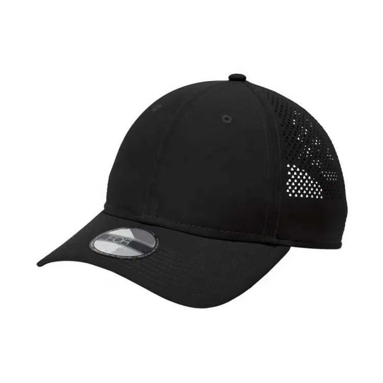 Chinese Factory Men Women 6 Panel Blank Black Laser Cut Hole Running Cap Breathable Athletic Perforated Hats For Sports