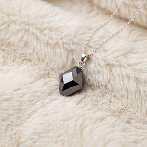 Collares con colgante de plata al por mayor OEM/ODM, joyería de hematita facetada cuadrada para mujer - Product Image 2