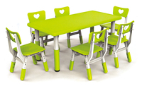Mobilier scolaire Ensemble bureau d'étude et chaises pour enfants, crèche pour bébé, table réglable en hauteur pour enfant