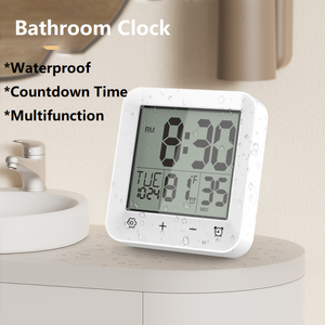 <span class=keywords><strong>Horloge</strong></span> murale <span class=keywords><strong>de</strong></span> <span class=keywords><strong>salle</strong></span> <span class=keywords><strong>de</strong></span> <span class=keywords><strong>bain</strong></span> étanche IP24 avec écran tactile intelligent et affichage <span class=keywords><strong>de</strong></span> la température et <span class=keywords><strong>de</strong></span> la date pour enfants, toilettes et cuisine - Product Image 3
