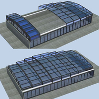 Toit de terrasse coulissant rétractable automatique et étanche à grande portée, véranda rétractable pour projets d'ingénierie