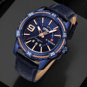 Montre à quartz bleue NAVIFORCE 9117 pour homme, étanche, décontractée, sportive, bracelet en cuir, montre-bracelet pour homme, mode - Product Image 4