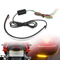 Bande lumineuse LED flexible de 30 cm pour voitures et motos 12V Ambre+Rouge Séquentiel Frein Stop & Clignotant Lumière d'angle