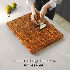 1.5 dày cuối hạt butcher khối lớn 16 "x 11" Gỗ Tếch thớt có điều kiện sáp ong hạt lanh dầu chanh để cắt - Product Image 4
