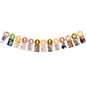 Decoración para Fiesta de Primer Cumpleaños Infantil, Abeja, Dinosaurio, Animales, Sirena, Tiburón, Banner de Papel para Fotos, Álbum de Crecimiento para Baby Shower - Product Image 6