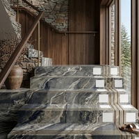 Carreaux de porcelaine pleine masse brillants gris veiné marbre 480x1200mm de Guangdong Foshan, couleur gris, pour escaliers de villas et maisons