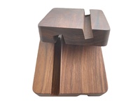 Support en bois massif rustique en noyer noir avec gravure, support écologique pour iPad et téléphone, idéal pour Noël