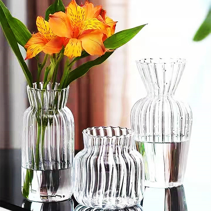 Petit Vase transparent pour fleurs Style moderne mariage décor de Table à la maison Vase à fleurs en cristal