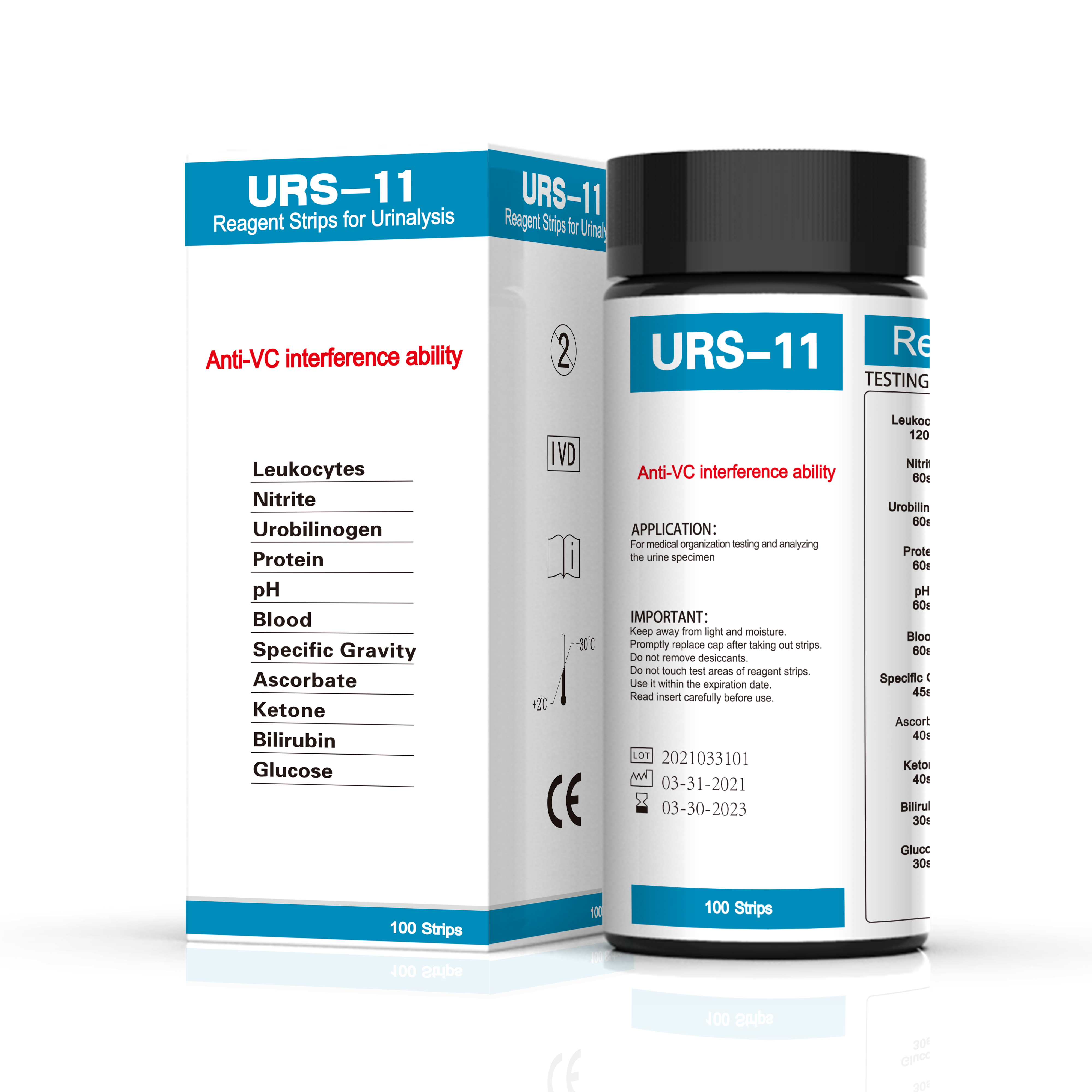 Тест-полоски для анализа мочи URS11, комплексный анализ мочи для LEU, NIT, URO, PRO, pH, KET, BIL, SG, кальций и микрофон