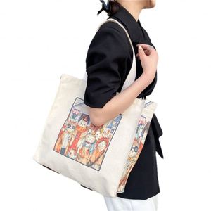 Women's Cotton <b>Canvas</b> Tote Shopping Bag with Custom Logo Eco-friendly & Durable for Daily Use - Product Image 1