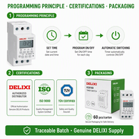 DELIXI KG816B 日程电子定时器 24 小时每周数字可编程时间开关 220v 230v 继电器 智能家居系统