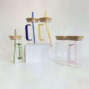 Tasses carrées en verre borosilicate transparent de 400 ml (13,5 oz) pour sublimation, résistantes à la chaleur - Product Image 1