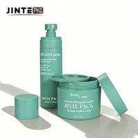 Ensembles d'emballages cosmétiques en plastique vert de 30 ml à 450 ml avec pompe à lotion et vaporisateur, flacon et pot, vente en gros